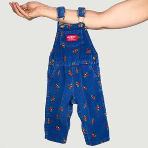 OshKosh B'Gosh vintage corduroy overalls plane airplane print blue 18m osh kosh